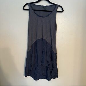Anthropologie Left of Center Calla Blue/Grey Tunic Hi-Lo Tank Top XS